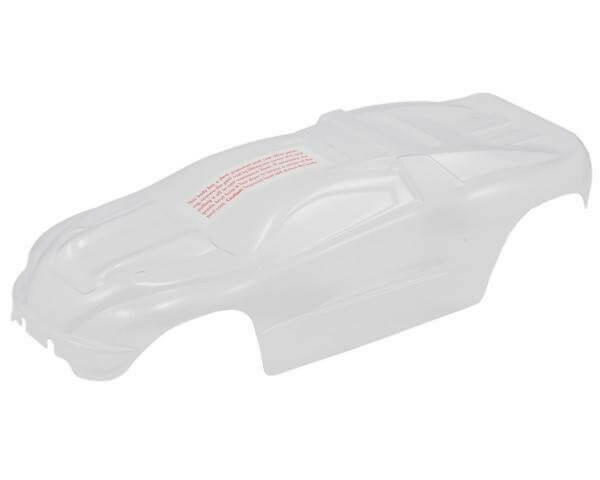 Traxxas 7111 Carrosserie Transparente E-REVO 1/16 avec stickers - Breizh Modélisme.