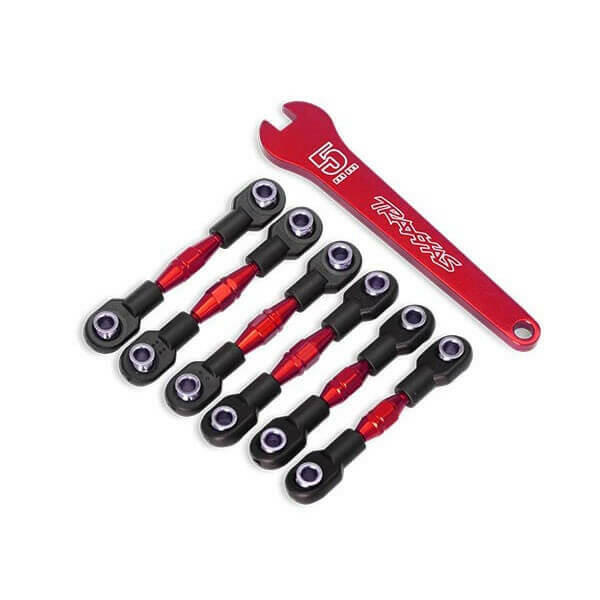 Biellettes avant/arrière anodisées Rouge (x2) 4-Tec 2.0 - Traxxas 8341R - Breizh Modélisme.