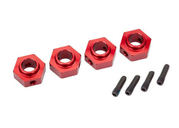Hexagone de roue Alu Rouge 12mm (x4) - Traxxas TRX8269R - Breizh Modélisme.