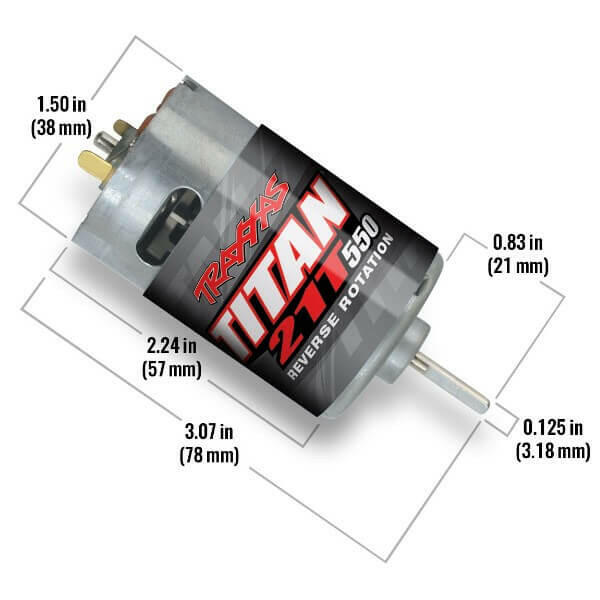 Moteur Traxxas 3975R Titan 550 Reverse 14.4v 21T Axe 3,175mm - Breizh Modélisme.