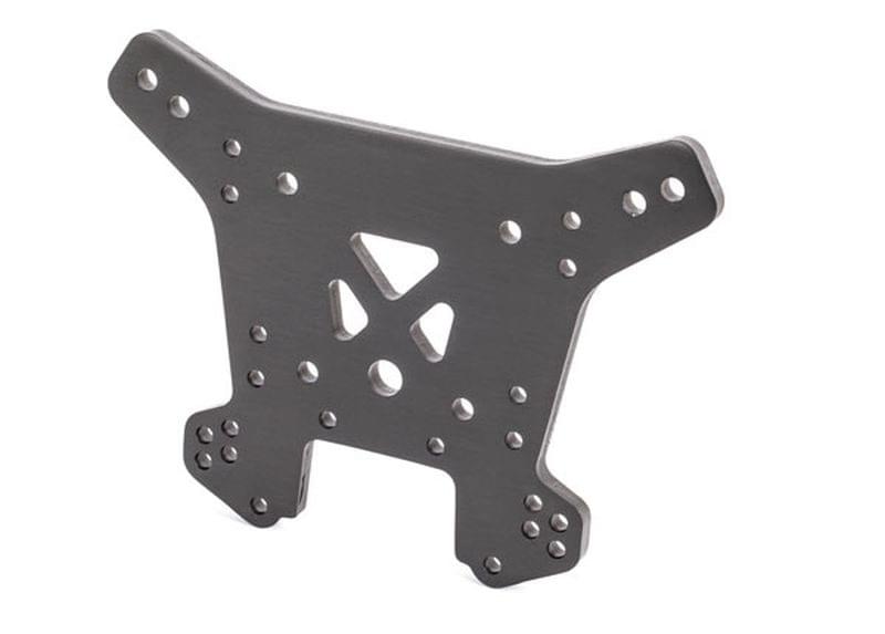 Support d'amortisseurs arrière alu gris - Traxxas Sledge 9538A - Breizh Modélisme.
