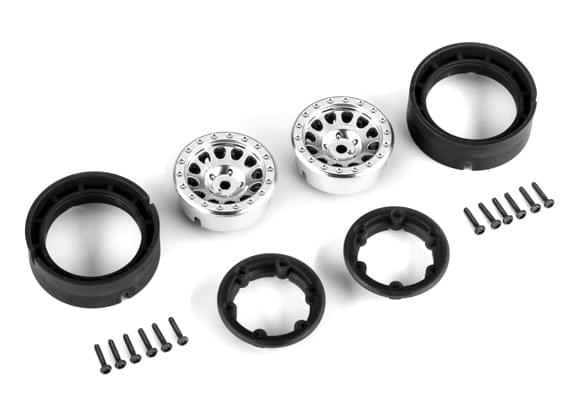 Traxxas 9781 Jantes Method 105 Beadlock  1,0 Satin Chromees (X2) - Trx-4m - Breizh Modélisme.