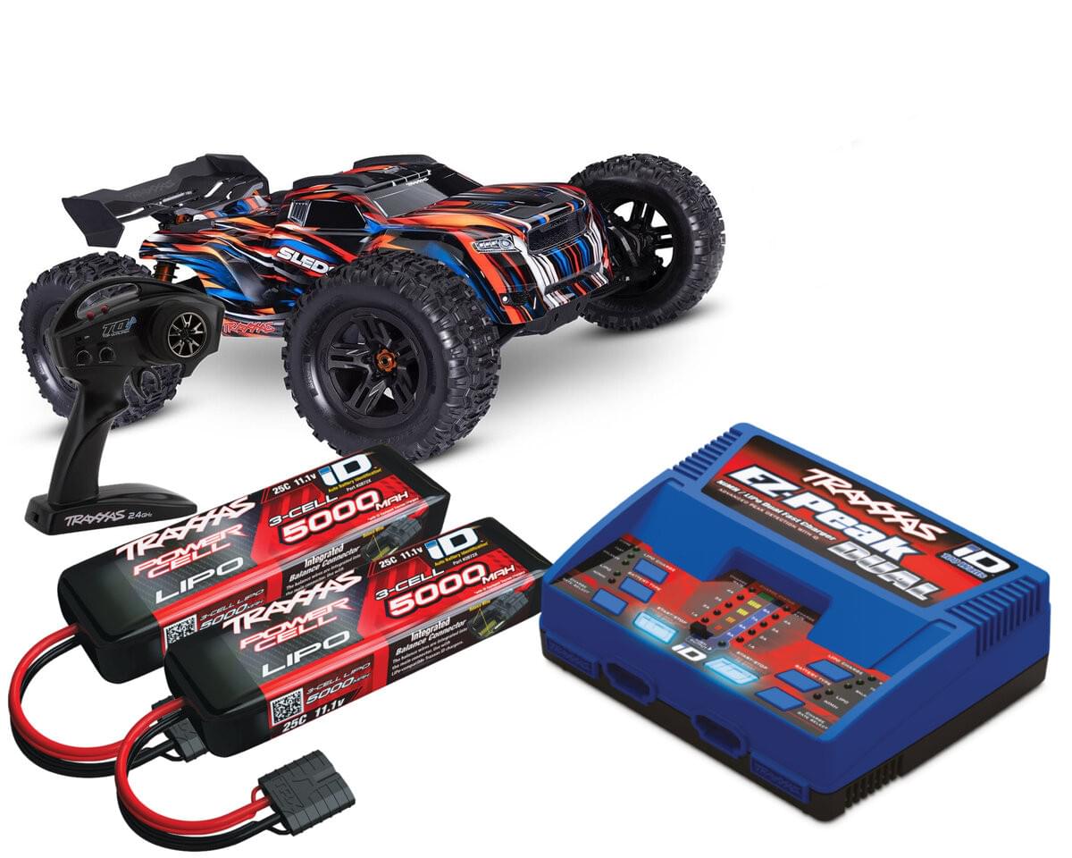 Combo Traxxas Sledge 1/8 Brushless belted orange VXL 6S TQi ID RTR 95096-4 - Breizh Modélisme.