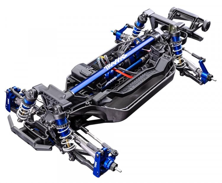 Combo Traxxas Rustler 4x4 Ultimate VXL bleu 1/10 RTR - 67097-4 - Breizh Modélisme.