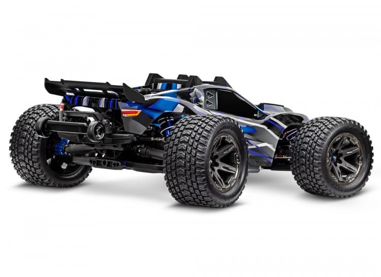 Combo Traxxas Rustler 4x4 Ultimate VXL bleu 1/10 RTR - 67097-4 - Breizh Modélisme.