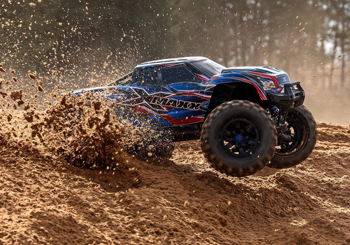 Pack Traxxas XMaxx 4x4 8S Belted bleu RTR 1/6 brushless 77096-4 - Breizh Modélisme.