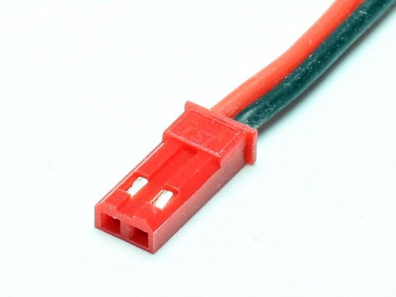 Prise mâle BEC/JST avec câble silicone 300mm, AWG22 (0.34mm²) - Breizh Modélisme.
