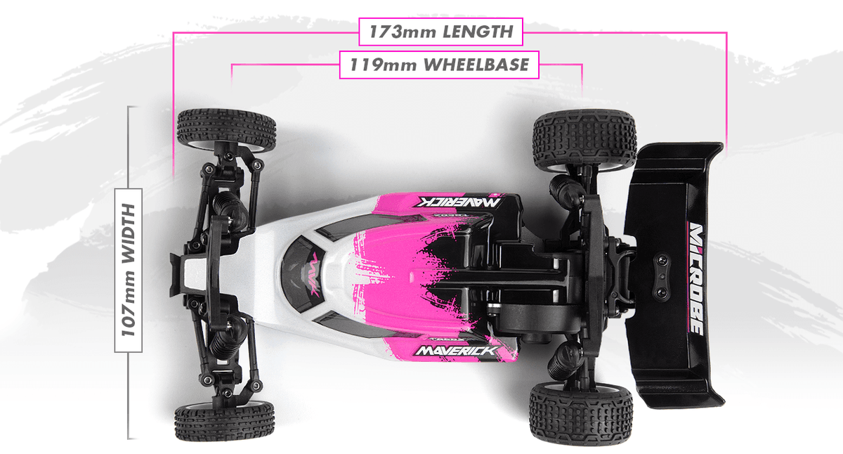 Maverick Microbe Buggy RC 1/24 Tout-Terrain RTR – LiPo inclus (MV150851)