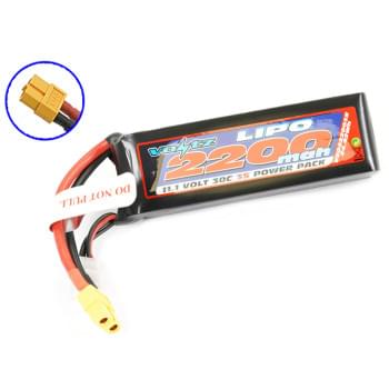Batterie Lipo 3S 11.1V - 2200 mAh - 30C pour Bateau RC... (XT60) 110x34x24 mm 182g - Breizh Modélisme.
