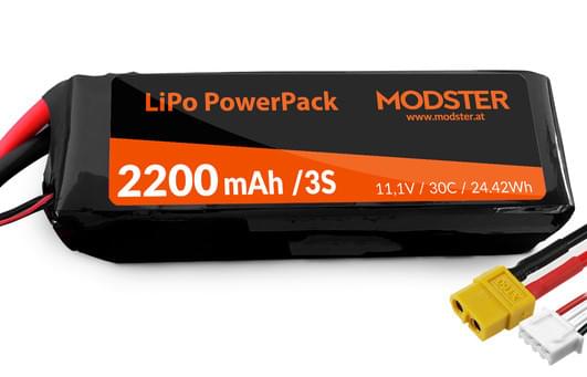 Batterie Lipo 3S 11.1V - 2200 mAh - 30C pour Bateau RC... (XT60) 110x34x24 mm 182g - Breizh Modélisme.