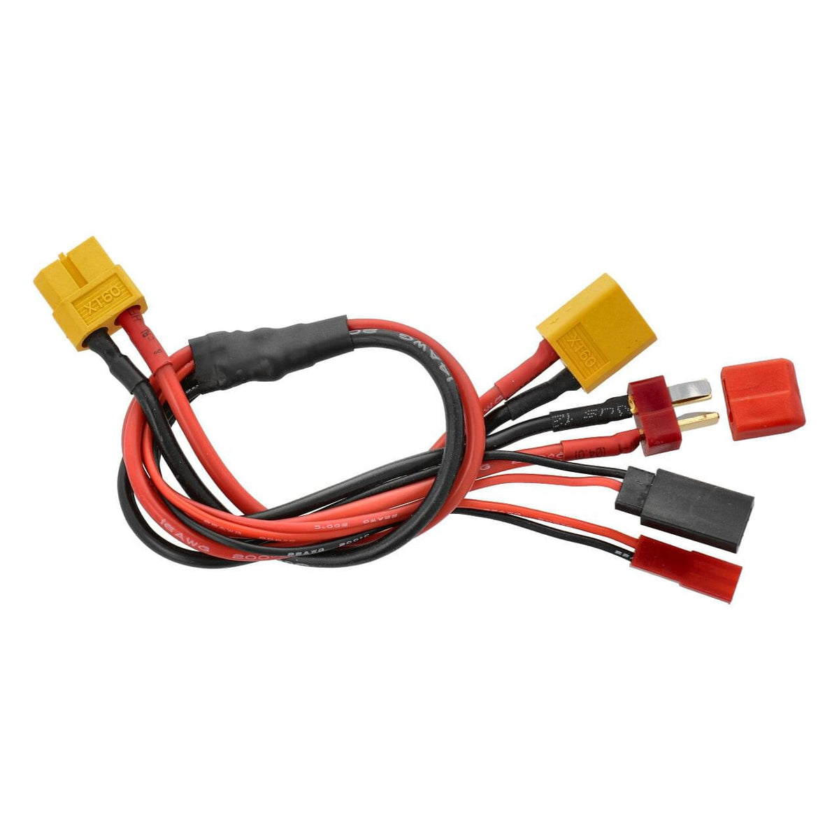 Câble de charge Multi sortie XT60 vers XT60, Dean, JST et Futaba - Breizh Modélisme.