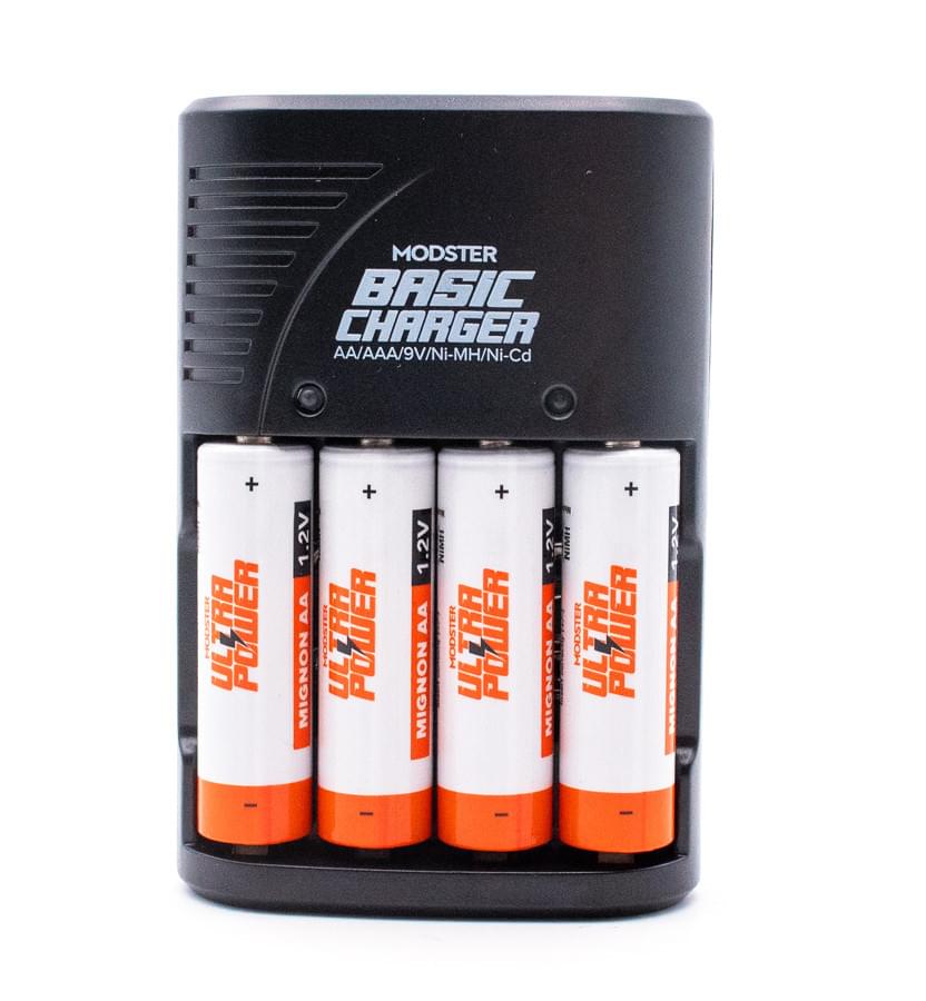 Chargeur pour Packs AA + 4 accus rechargeables NiMh 2200 mAh 1,2v - Breizh Modélisme.