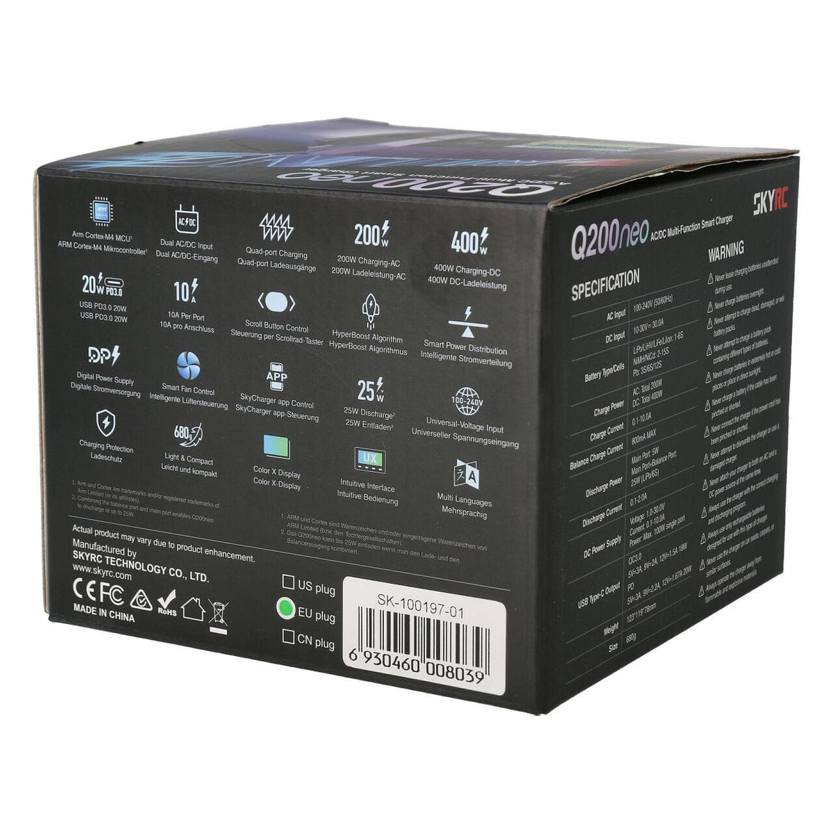 Chargeur SkyRK Q200 Néo LiPo 1-6s (10A 200W) - 100197-01 - Breizh Modélisme.