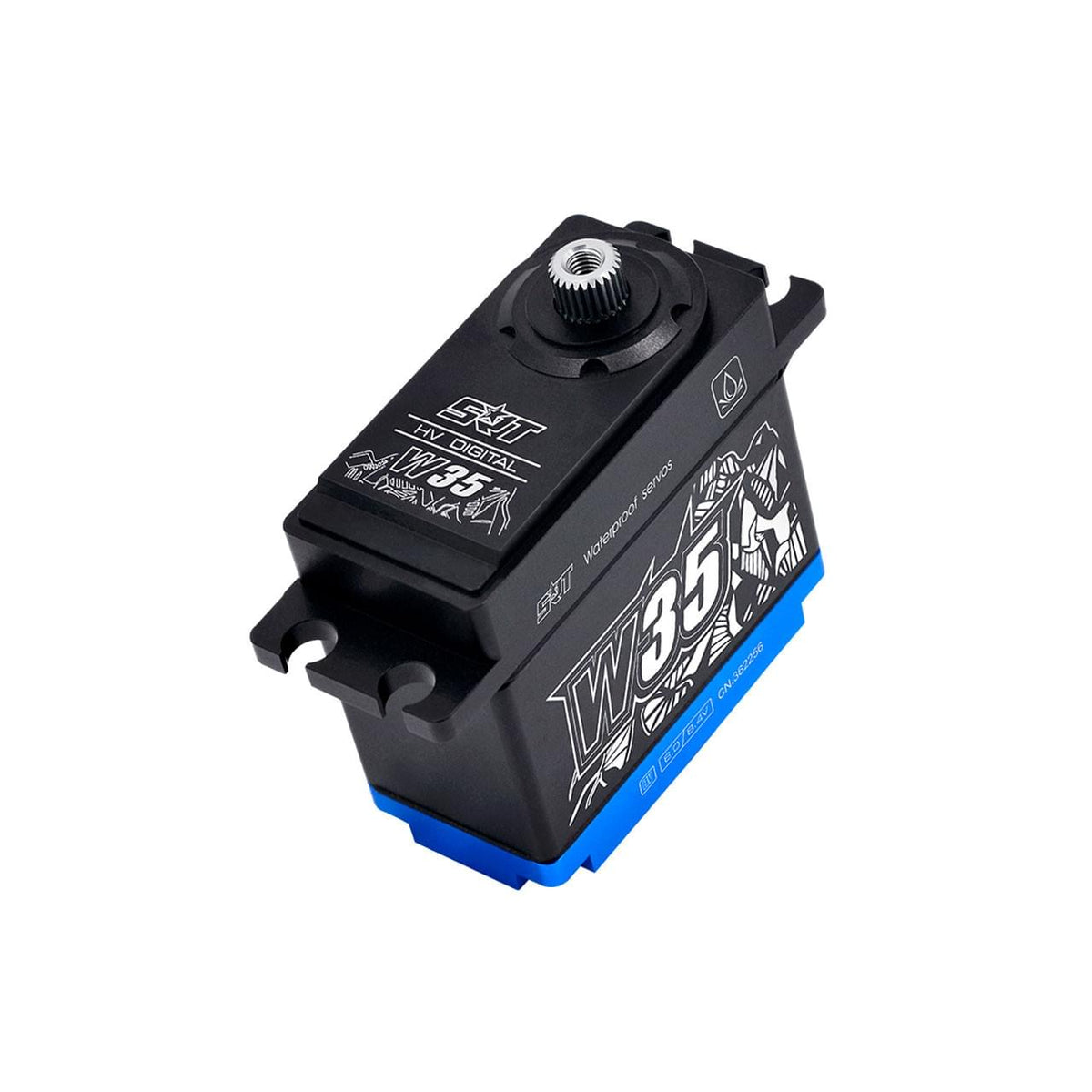 Servo de direction Waterproof W35 SRT 35.0kg/0.10sec 8,4V - Breizh Modélisme.