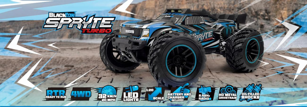 Truck télécommandé 4WD Blackzon Spryte ST Turbo 1/20 RTR bleu