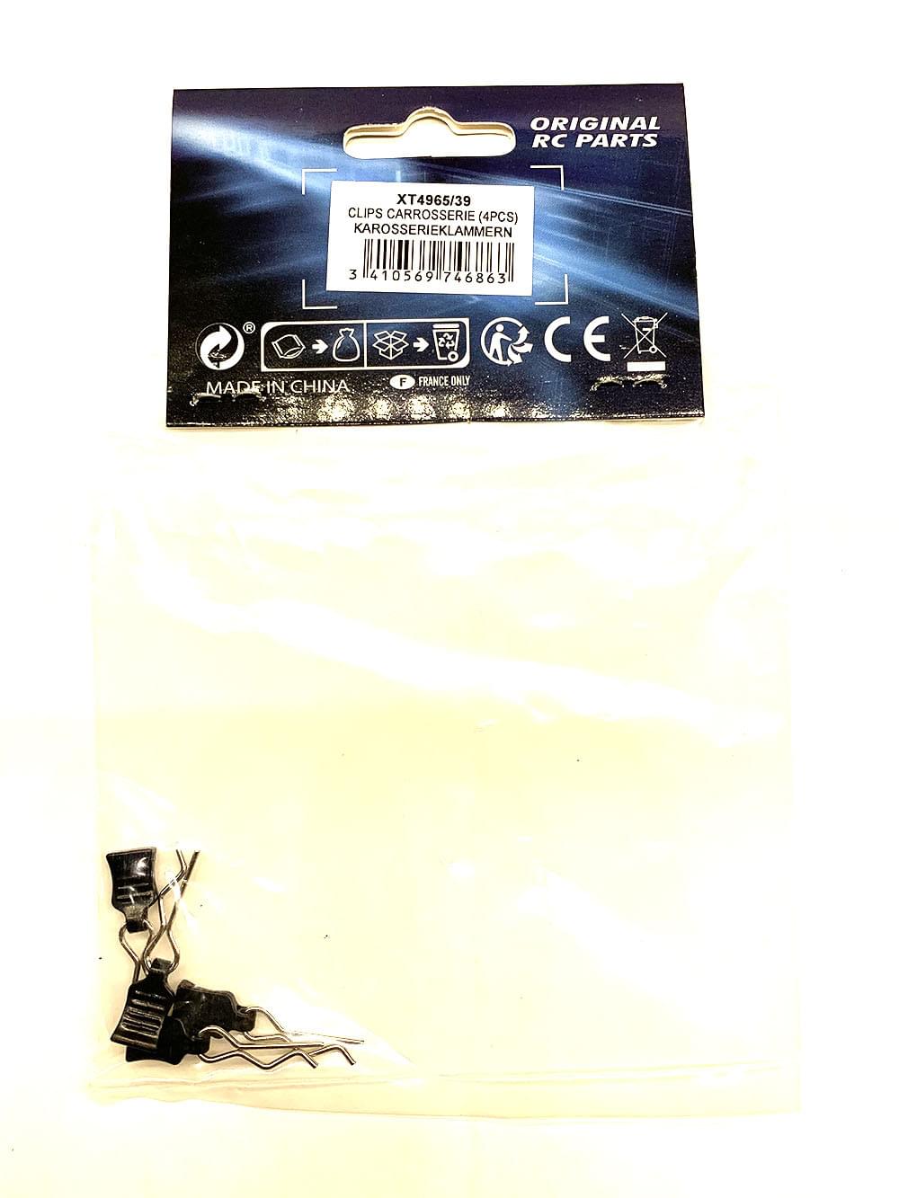 Clips de carrosserie (4pcs) - T4965/39 - Breizh Modélisme.