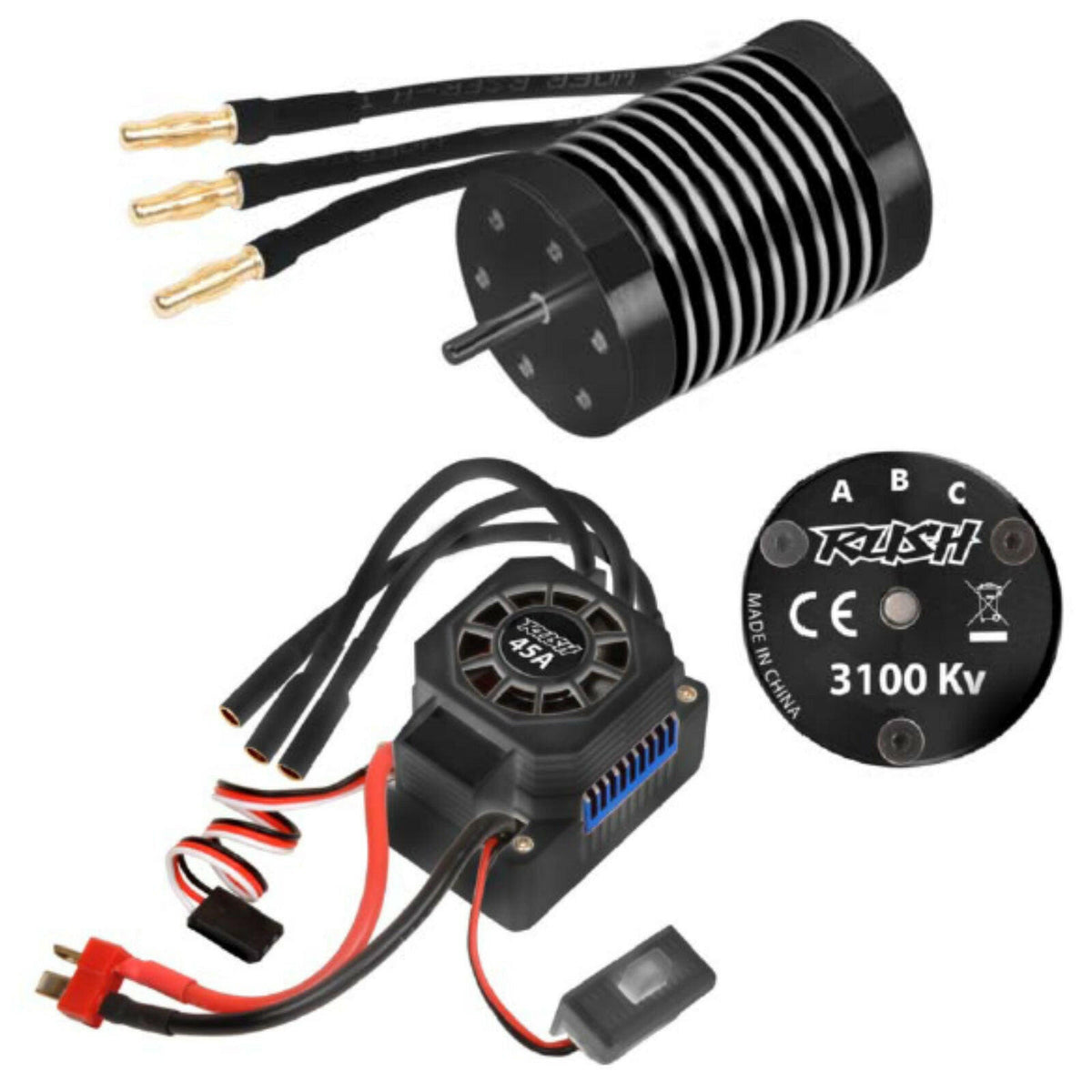 Combo brushless 1/10 Buggy, Truggy 3100KV - T2M T4900631 Axe 3,175mm - Breizh Modélisme.