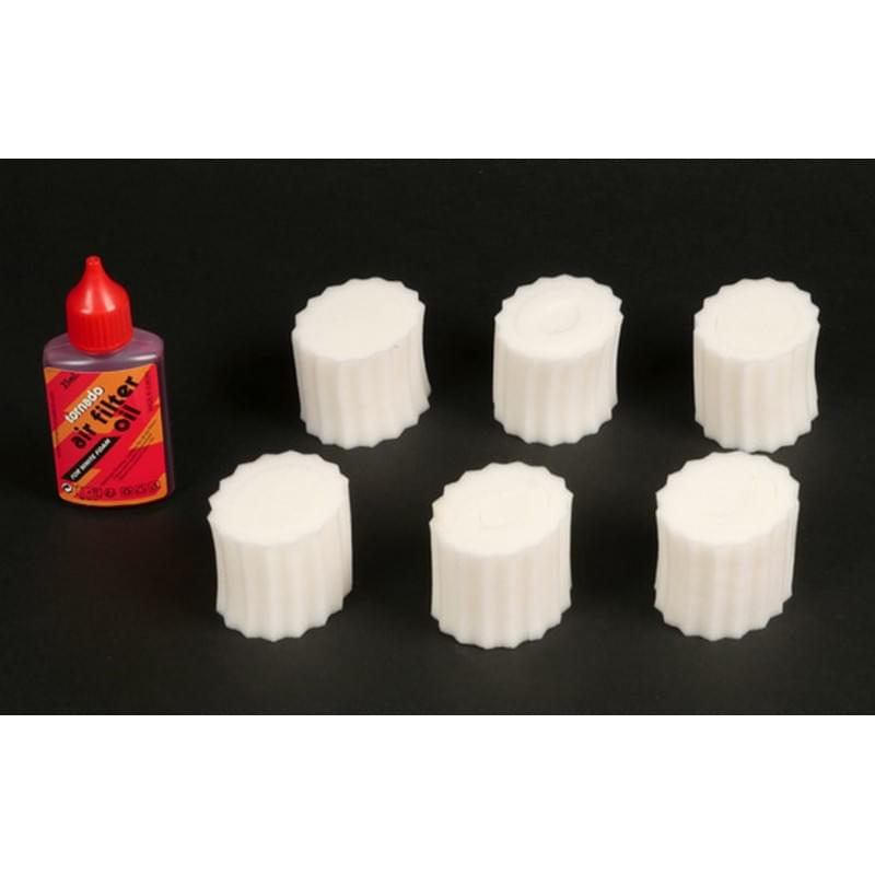 Kit mousse (6p) avec huile 1/8 - Tornado J19006/01 - Breizh Modélisme.