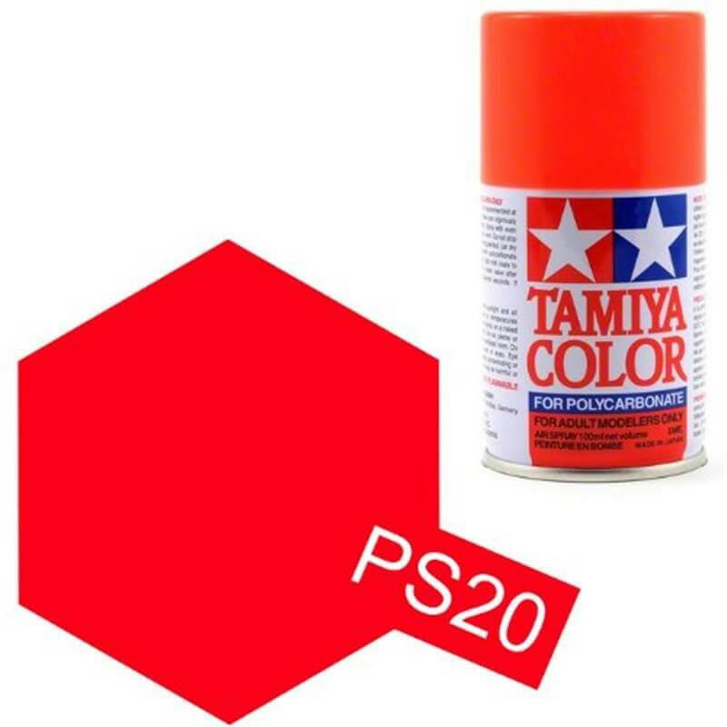Peinture Lexan PS20 Rouge fluo - Tamiya 86020 - Breizh Modélisme.