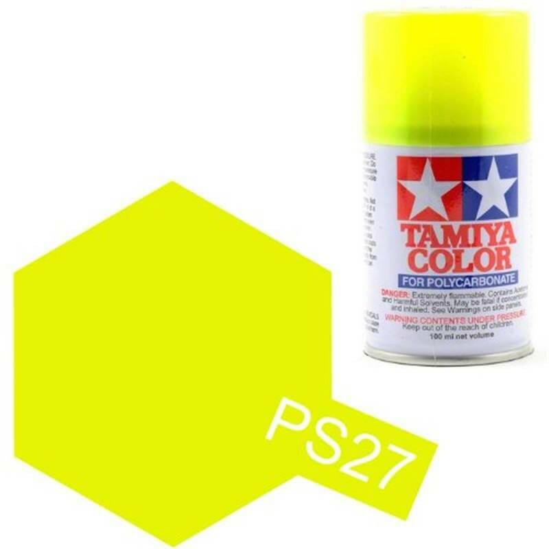 Peinture Lexan PS27 Jaune fluo - Tamiya 86027 - Breizh Modélisme.