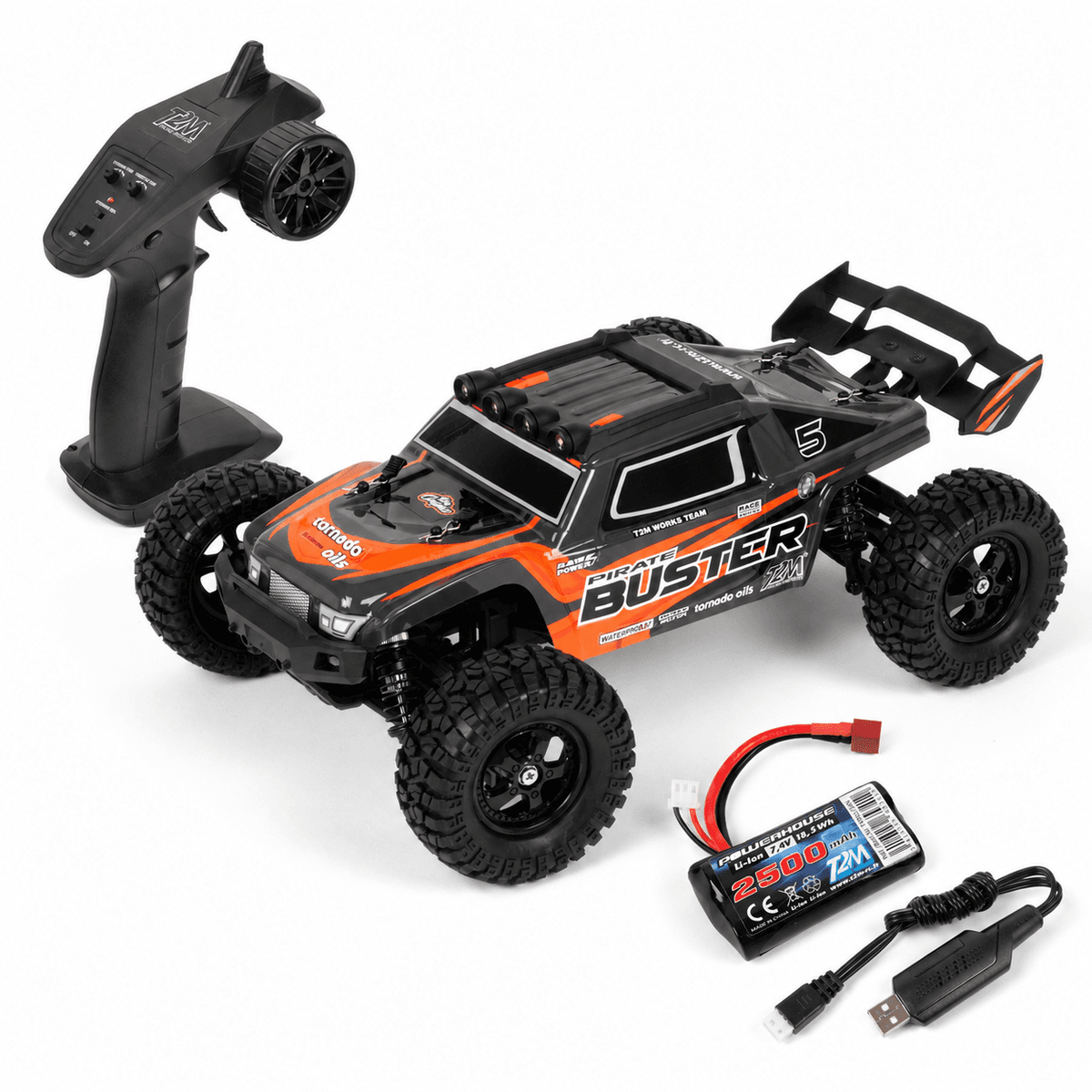 T2M Pirate Buster T4965 – Buggy RC électrique 4x4 1/10 RTR orange