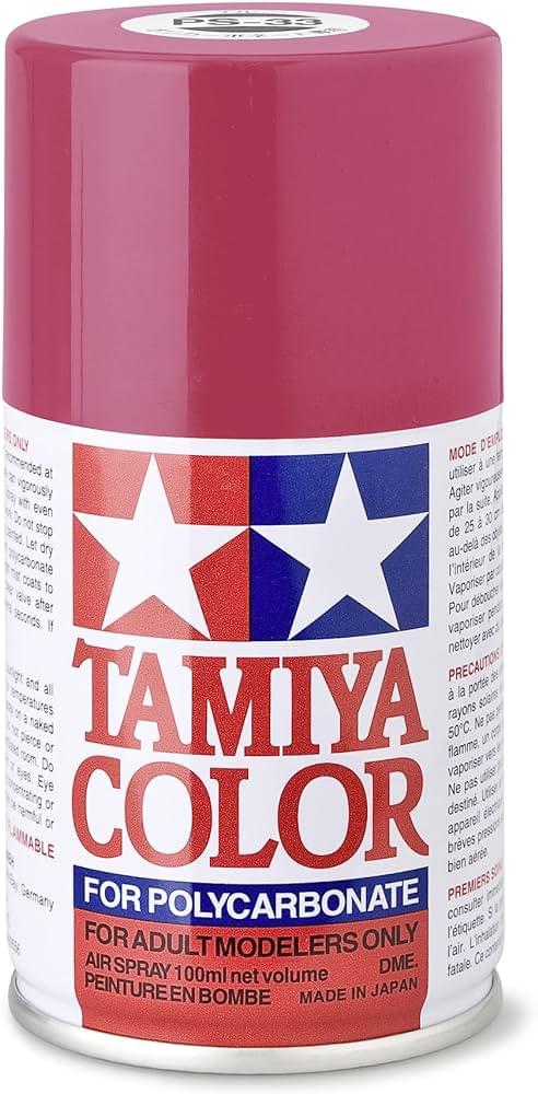 Peinture Lexan PS33 rouge cerise - Tamiya 86033 - Breizh Modélisme.