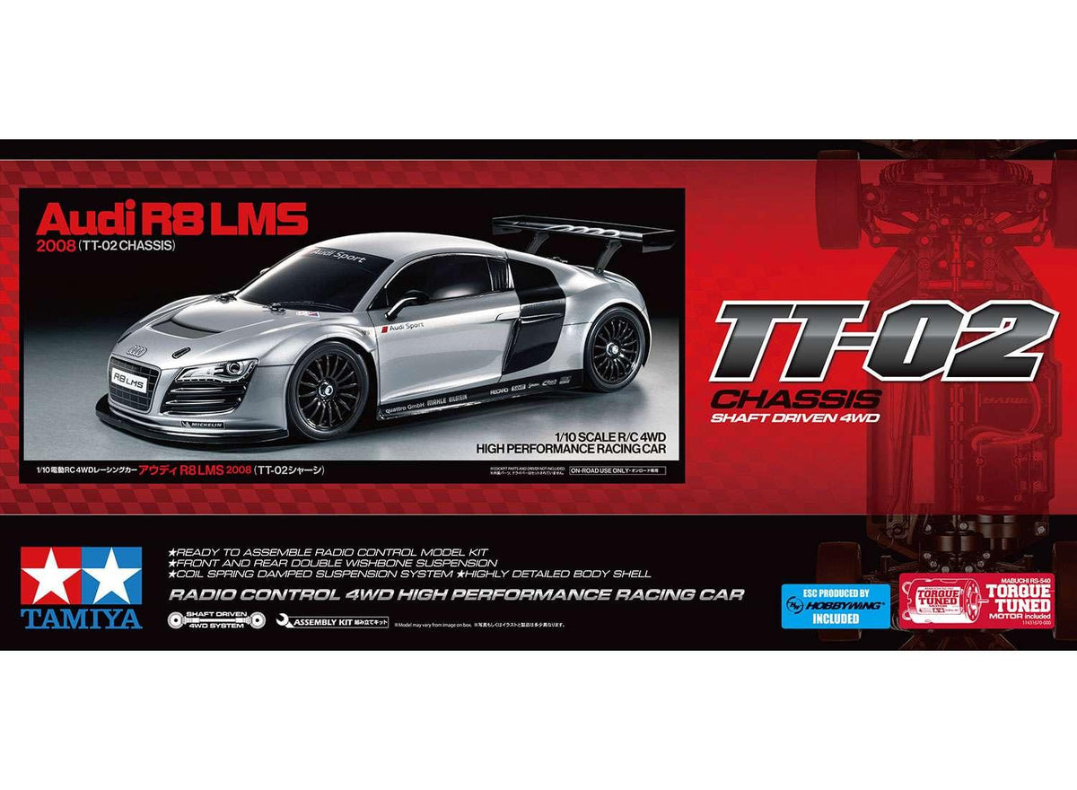 Tamiya Audi R8 LMS 2008 TT02 - 58749 - Breizh Modélisme.