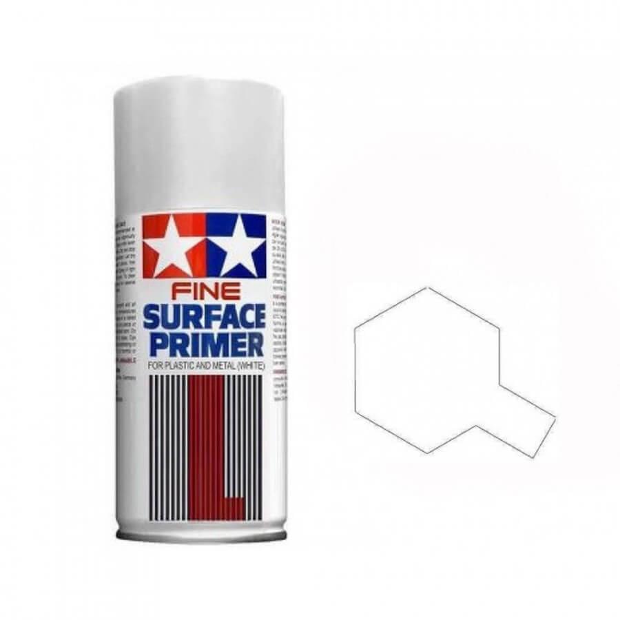 Maquette finition Spray Apprêt blanc 180ml - Tamiya 87044 - - Breizh Modélisme.
