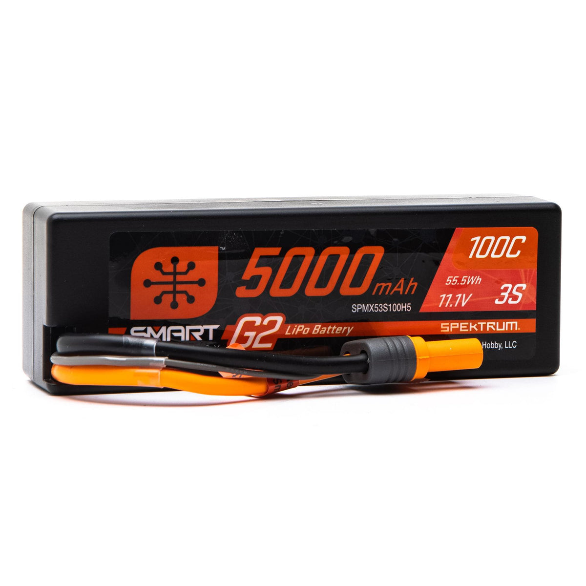 Batterie LiPo 3S 11,1V 5000mAh 100C Smart G2 Hardcase IC5 - SPMX53S100H5 - Breizh Modélisme.