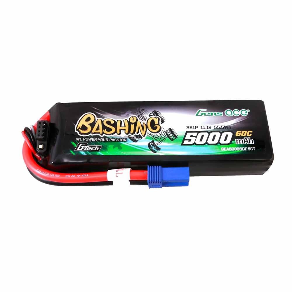 Batterie Lipo Gens ace G-Tech 5000mAh 11.1V 3S1P 60C prise EC5 - Breizh Modélisme.