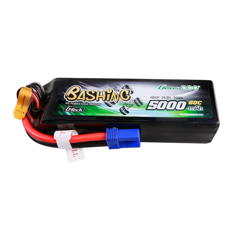 Batterie Lipo Gens ace G-Tech 5000mAh 14.8V 4S1P 60C prise EC5 - Breizh Modélisme.
