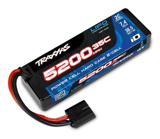 Batterie Lipo 2S 7,4V 5200mAh 35C prise iD - 2844R - Breizh Modélisme.