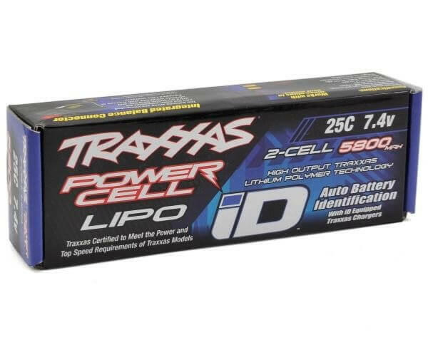 Batterie lipo 2S Traxxas 2843X 7,4V 5800 mAh 25C ID - Breizh Modélisme.