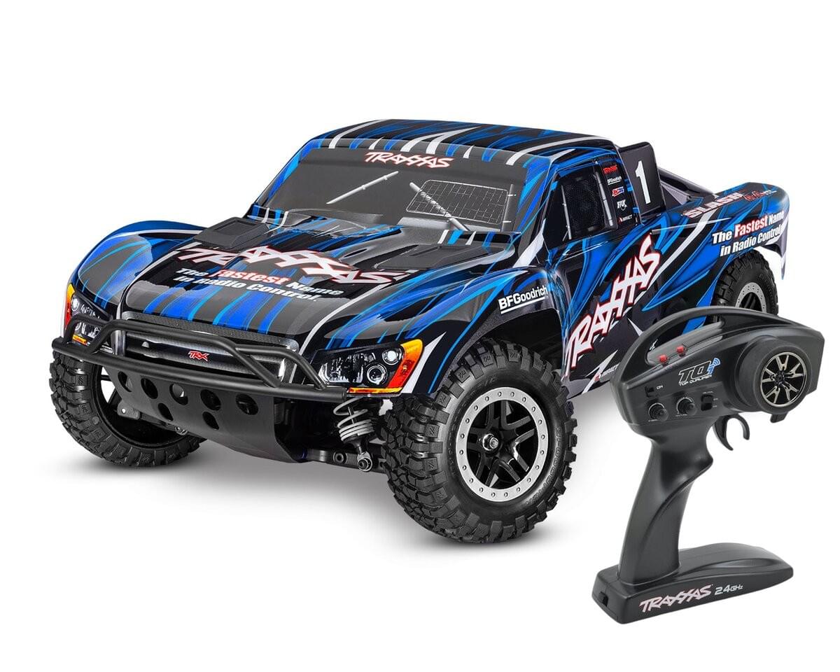 Traxxas Slash 4X4 VXL brushless HD 68386-4 bleu - Breizh Modélisme.