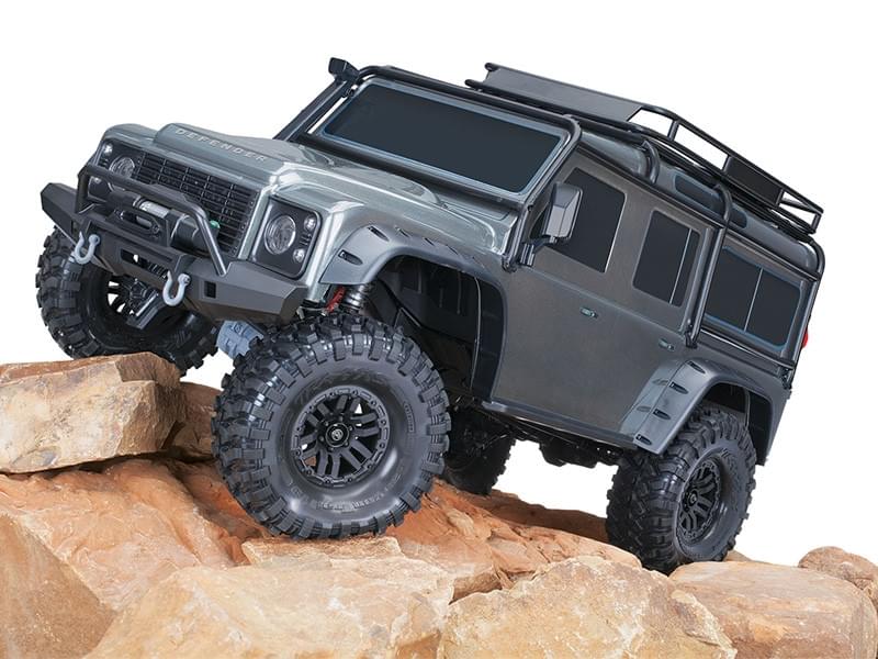 Traxxas TRX-4 Land Rover Defender Clipless RTR 82256-4 gris - Breizh Modélisme.