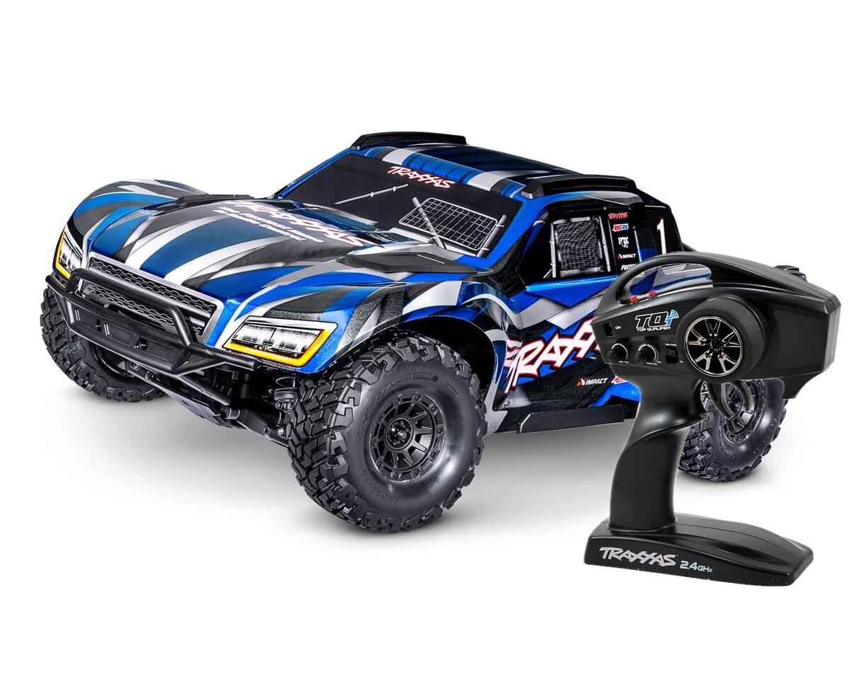 Traxxas Maxx Slash 6s Short Course 1/8 bleu 102076-4 - Breizh Modélisme.