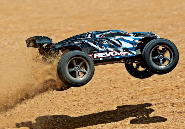 Traxxas Mini E Revo Brushless 1/16 VXL TQI ID TSM 71076-8 bleu - Breizh Modélisme.