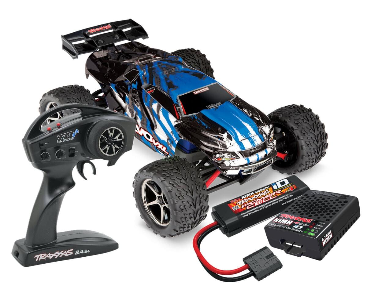 Traxxas Mini E Revo Brushless 1/16 VXL TQI ID TSM 71076-8 bleu - Breizh Modélisme.