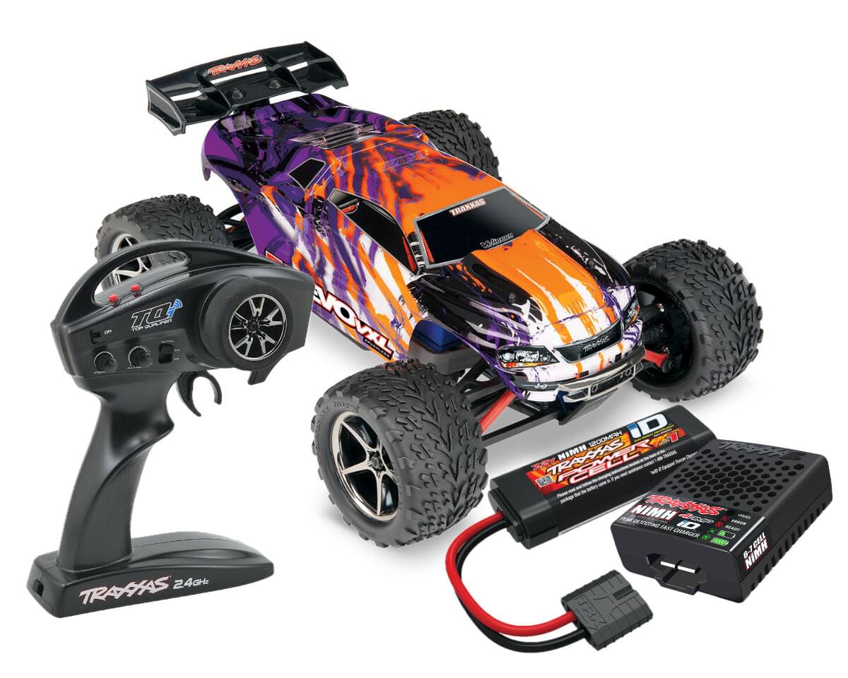 Traxxas Mini E Revo Brushless 1/16 VXL TQI ID TSM 71076-8 violet - Breizh Modélisme.