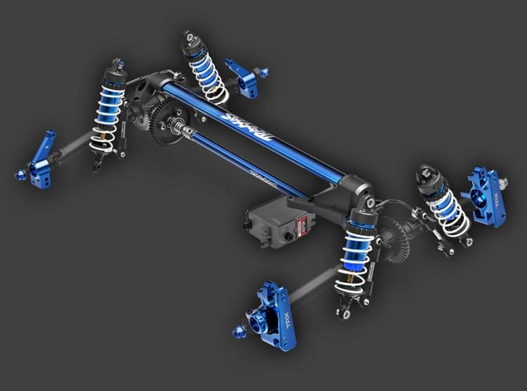 Traxxas Rustler 4x4 Ultimate VXL bleu 1/10 RTR - 67097-4 - Breizh Modélisme.