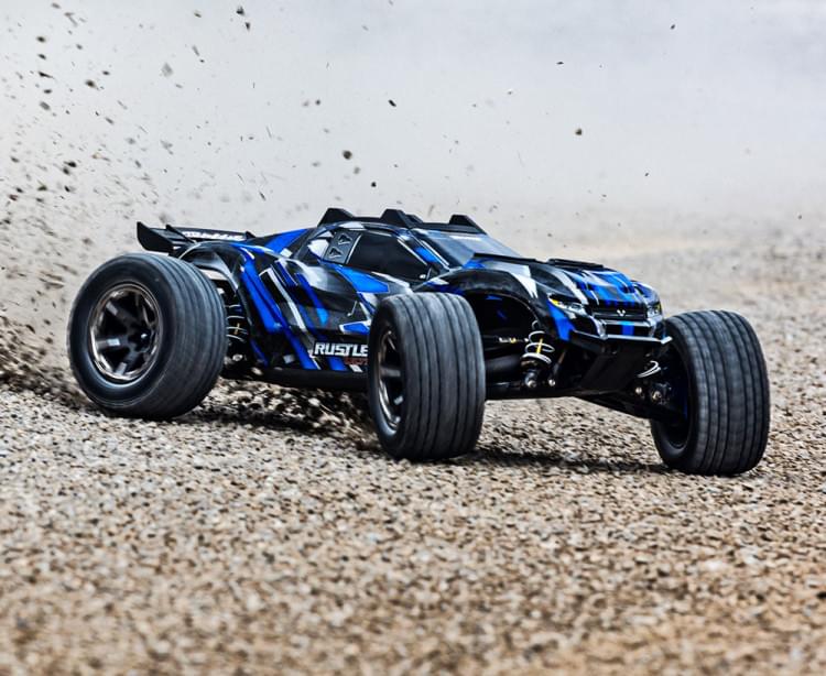 Traxxas Rustler 4x4 Ultimate VXL bleu 1/10 RTR - 67097-4 - Breizh Modélisme.