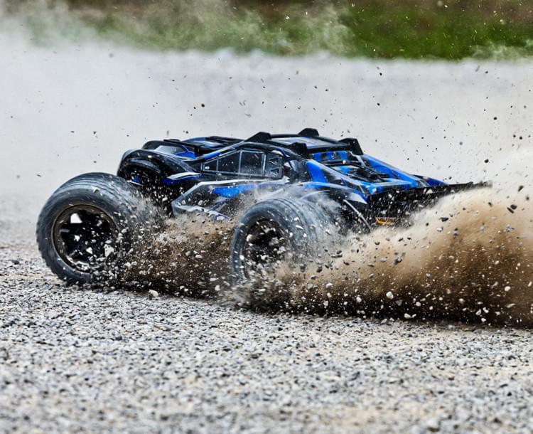 Traxxas Rustler 4x4 Ultimate VXL bleu 1/10 RTR - 67097-4 - Breizh Modélisme.