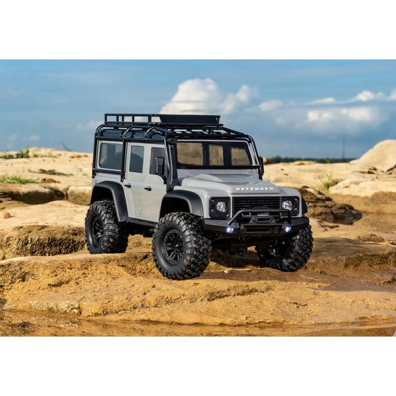 Traxxas TRX-4M 1/18 Land Rover Defender Crawler Gris RTR - 97054-1 - Breizh Modélisme.