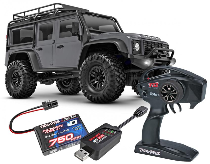 Traxxas TRX-4M 1/18 Land Rover Defender Crawler Gris RTR - 97054-1 - Breizh Modélisme.