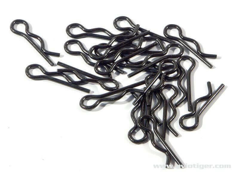 HPI clips carrosserie 6mm noir (x20) 75106 - Breizh Modélisme.
