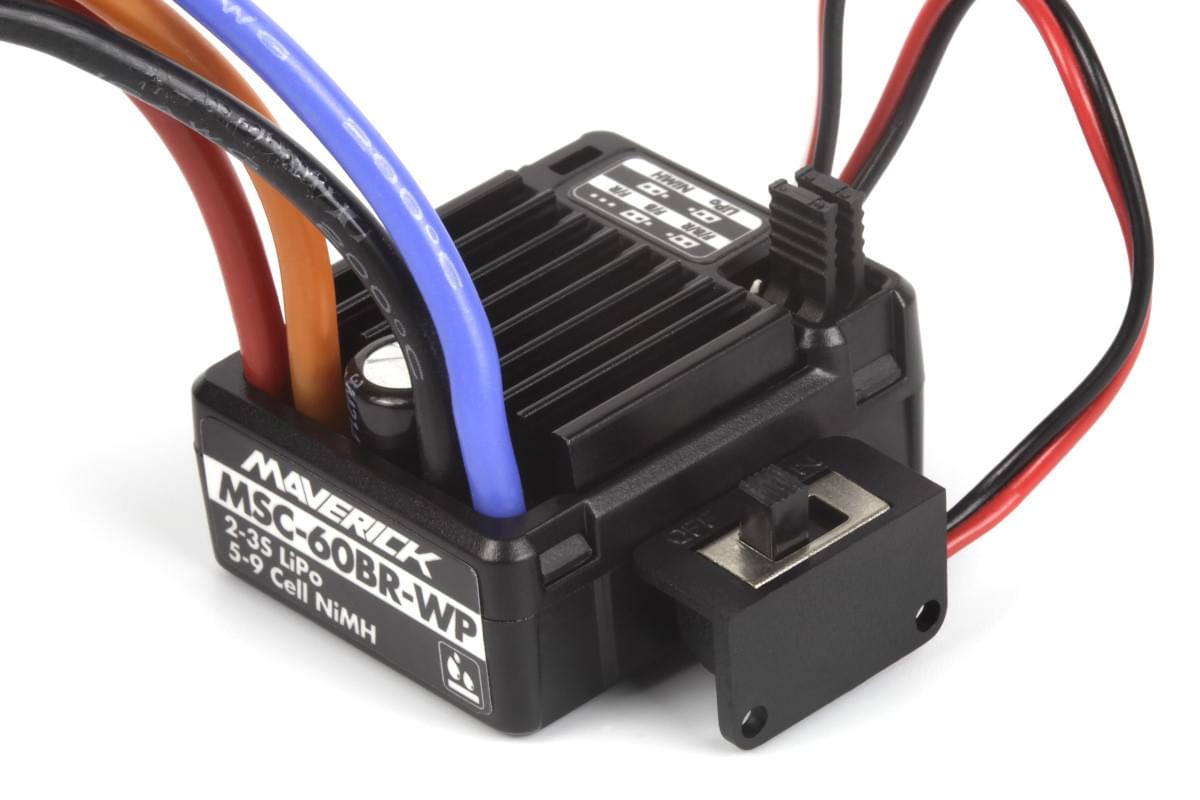 Variateur MSC-60BR-WP Waterproof XT60 Plug 60A Maverick MV150624 - Breizh Modélisme.