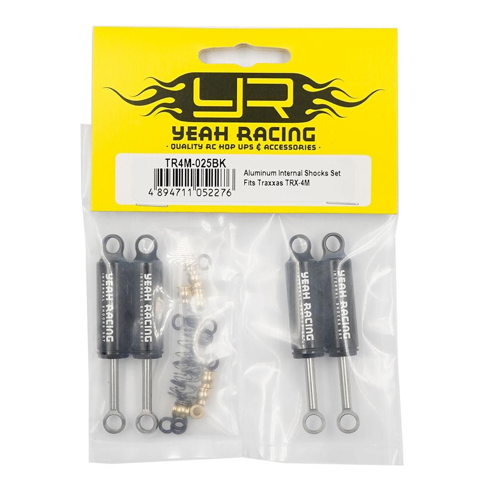 4 Amortisseurs Hydrauliques alu 58mm Traxxas TRX-4M 1/18 noir Yeah racing - Breizh Modélisme.