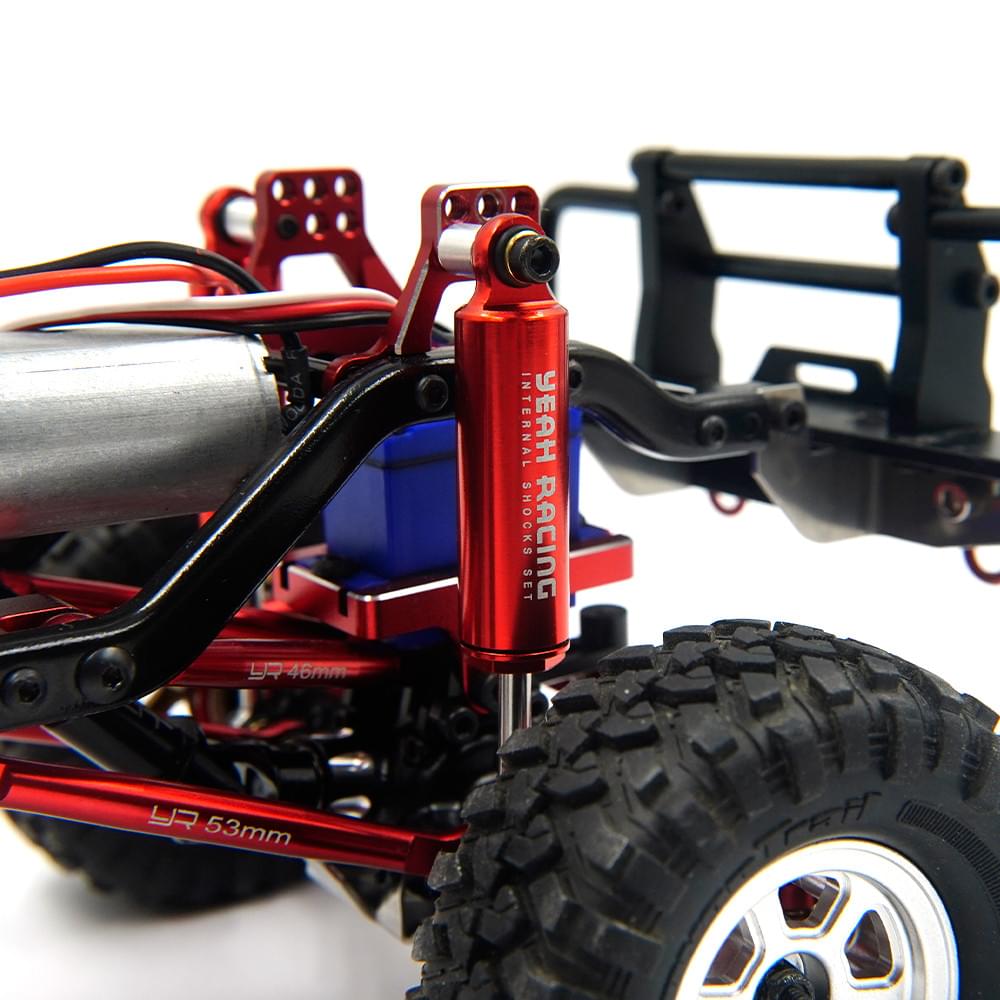 4 Amortisseurs Hydrauliques alu 58mm Traxxas TRX-4M 1/18 rouge Yeah racing - Breizh Modélisme.