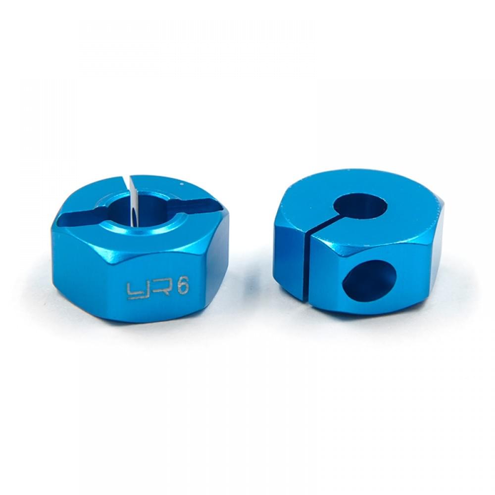 4 Hexagones de roue 5,5mm alu Bleu pour voitures RC 1/10 - Breizh Modélisme.