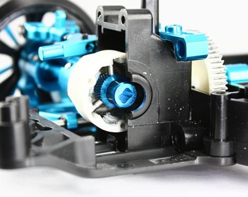 Axe solide en aluminium bleu pour Tamiya TT01 Yeah Racing - Breizh Modélisme.